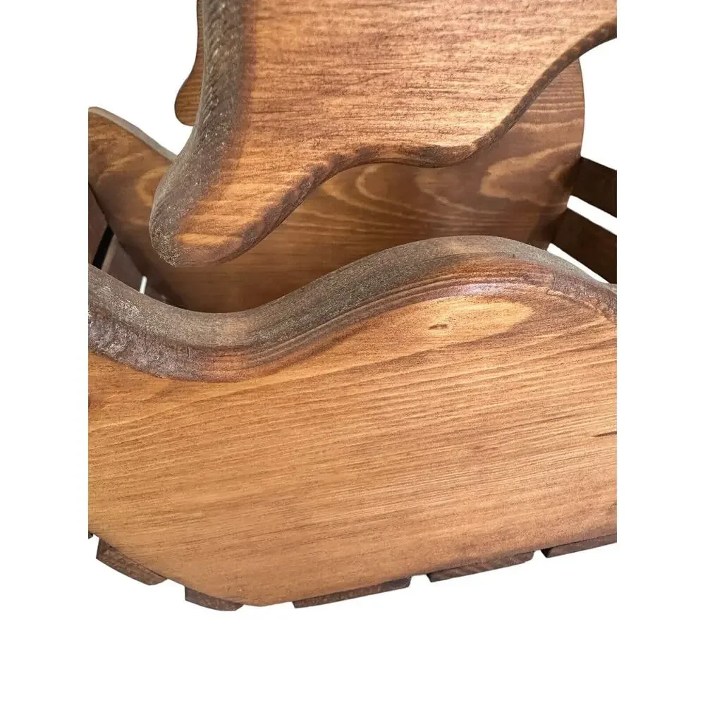 Handmade Wood Duck Slat Basket Cottage Core Grandma Core 9x7” signed